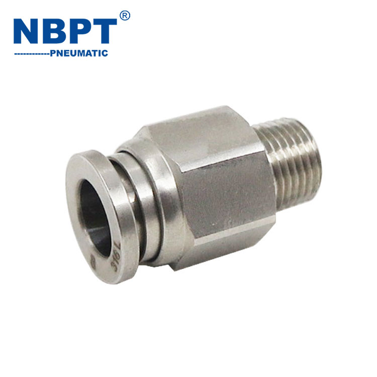 Straight Union Thread Stainless Steel Pneumatic Fitting